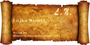 Lojka Ninett névjegykártya