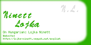 ninett lojka business card